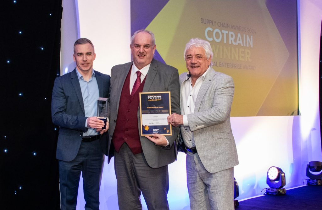 CoTrain team receiving the Social Enterprise Award at the Morgan Sindall Supply Chain Awards